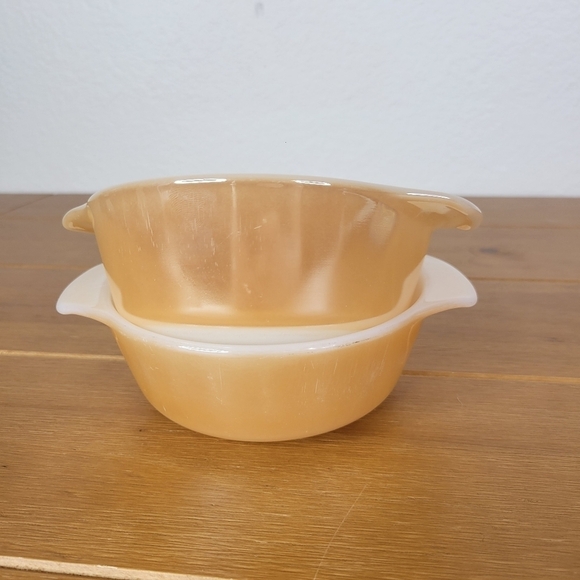 Vintage Peach Luster Anchor Hocking Fire King 12oz Ovenware - Picture 1 of 8
